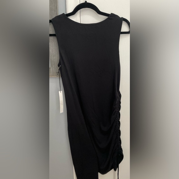 $138 MSRP NWT Susana Monaco Luxuriously Versatile Black Dress W/ Side Drawstring - Picture 7 of 11